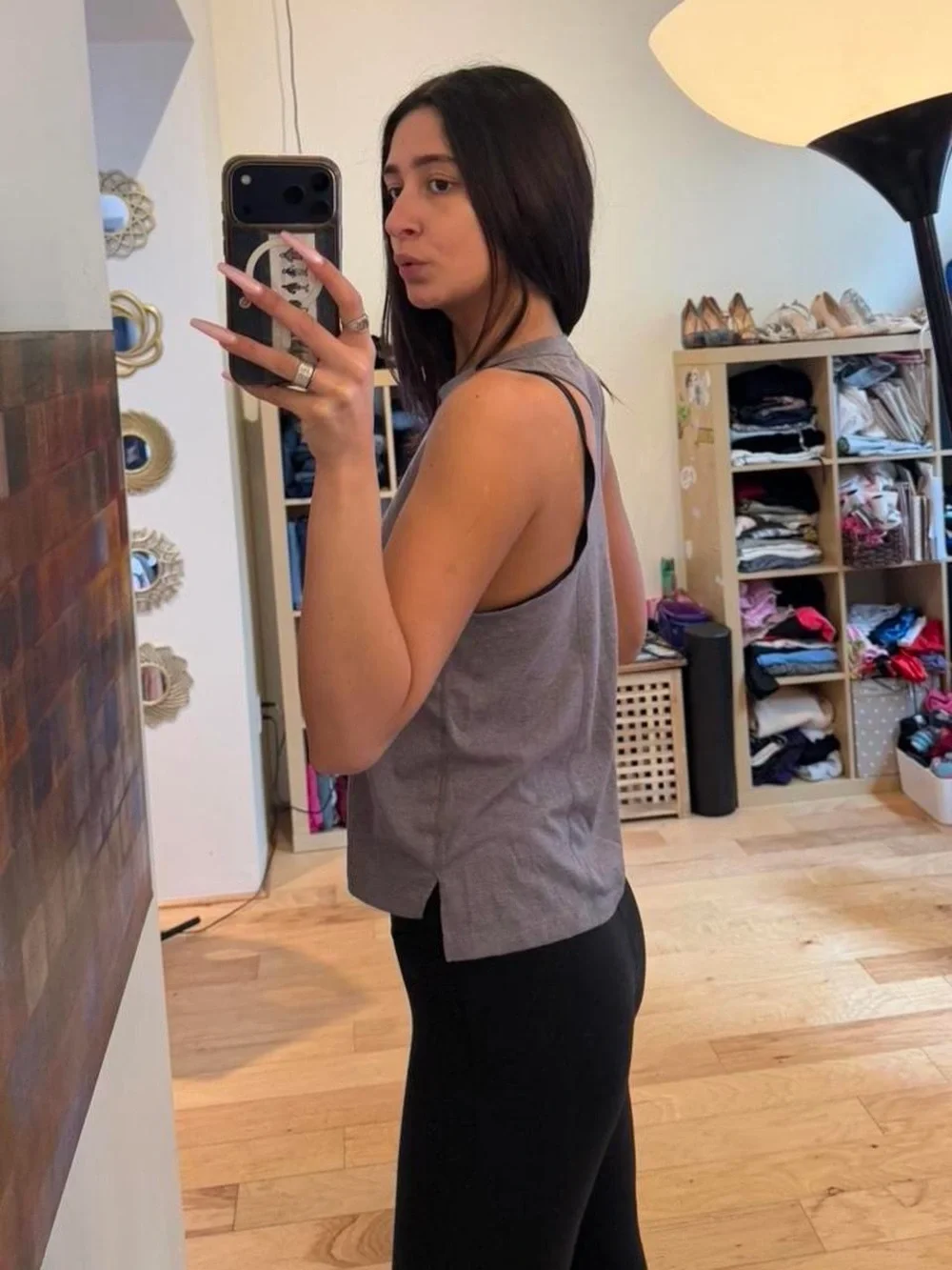 Nike Women’s Gray Vertical 'Just Do It' Muscle Tank